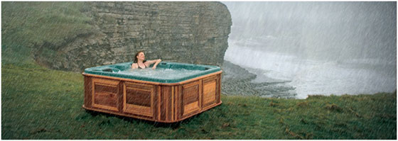 Relaxing hot tub experience